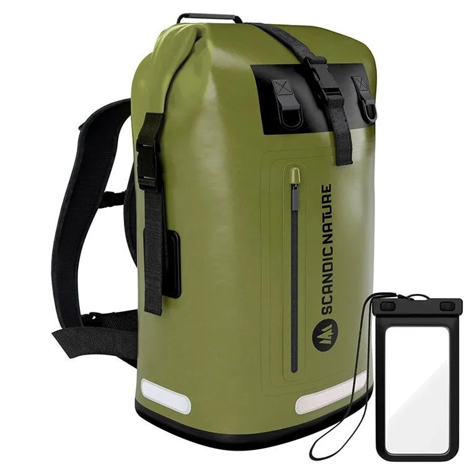 SCANDIC NATURE Rucksack Pioneer 35L Oliv Wasserdicht Roll Top Backpack Outdoor Wanderrucksack Trekkingrucksack Reiserucksack