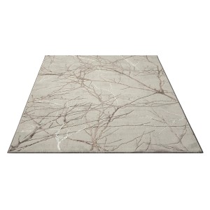 Floornovo Kurzflor Teppich Nr. 126 Beige Blattmuster 170 x 120 cm