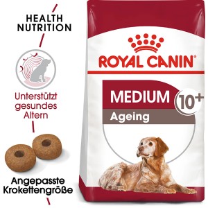 Royal Canin Medium Ageing 10+ Trockenfutter für ältere, mittelgroße Hunde, 3 kg Packung.