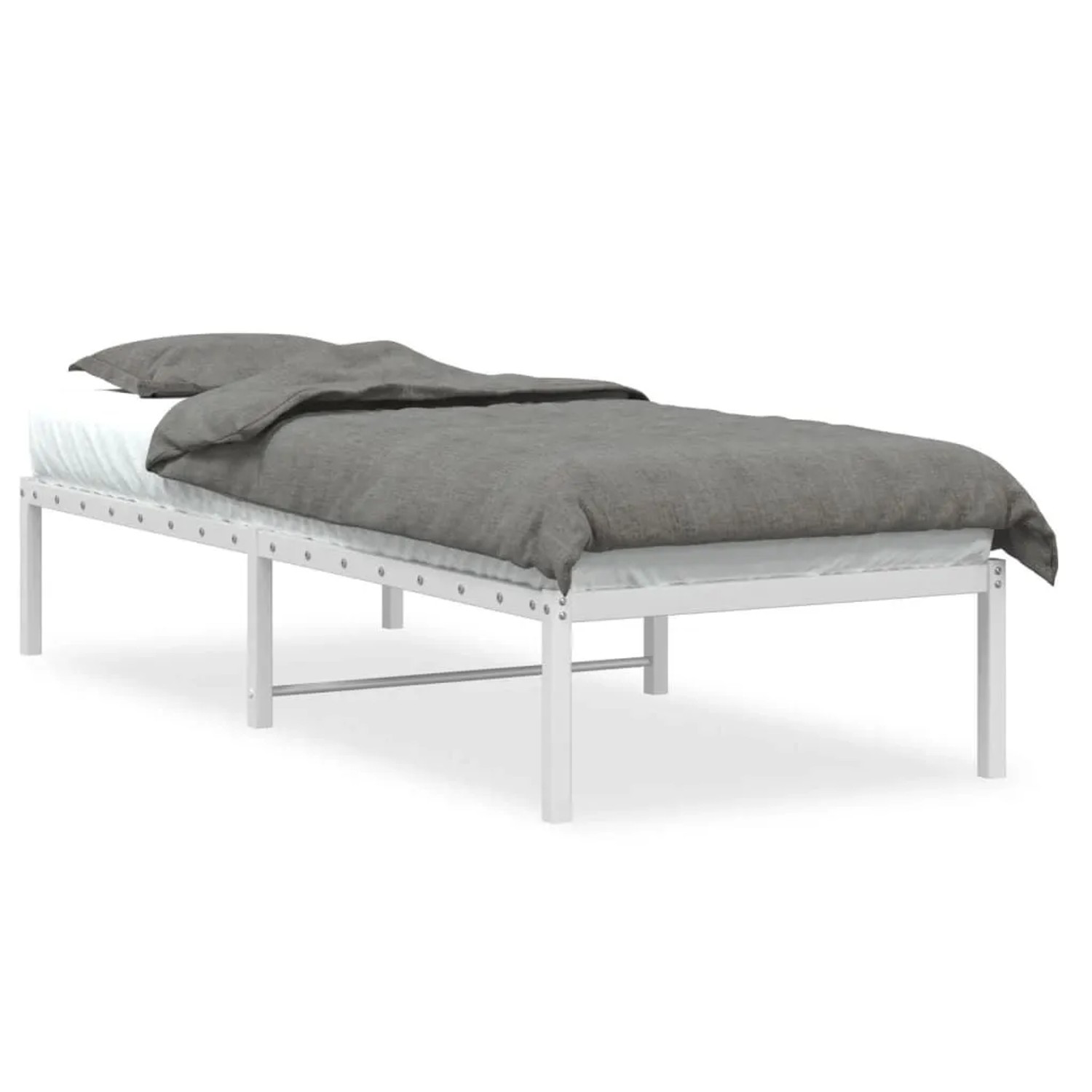 vidaXL Bettgestell Metall Weiß 75x190 cm 373663 günstig online kaufen