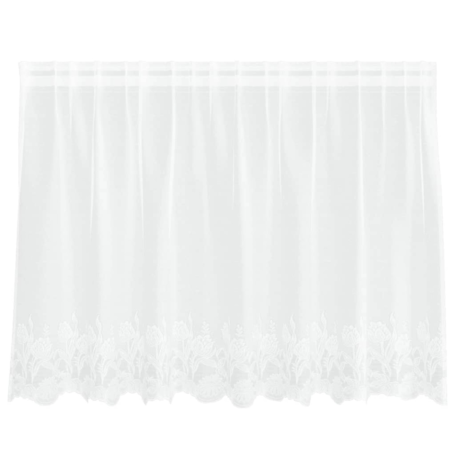 vidaXL Spitzenvorhang mit Vorhängen Weiß 200x100cm Polyester 4107762 günstig online kaufen