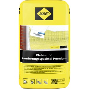 Sack WDVS Klebe- und Armierungsspachtel Premium Weiß 25kg von Sakret, geeignet für Vollwärmeschutz-Systeme.