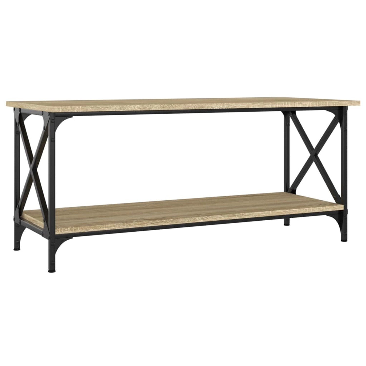 Vidaxl Couchtisch Sonoma Eiche 100x45x45 Cm Holzwerkstoff Und Eisen günstig online kaufen