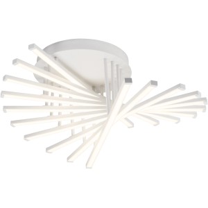 Dimmbare, weiße AEG LED-Deckenleuchte Cyrus mit spiralförmigem Design für Wohn- und Essbereich.