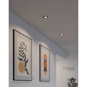 Eglo LED-Spot Carosso-Z, schwarz-weiß, in Decke eingelassen. Smarte RGB/CCT Leuchte.