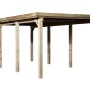 Weka Flachdach-Carport 617 Gr.2 mit PVC-Dach, Holzkonstruktion für 1 Auto.