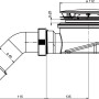 Technische Zeichnung Ablaufgarnitur Tasso SF60 für Duschwanne Ø 90 mm, ohne Abdeckung.