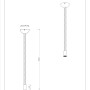 Technische Zeichnung der Trio Deckenlampe Rope, altmessing, 1-flammig, 150 cm, E27. Maße der Pendelleuchte.