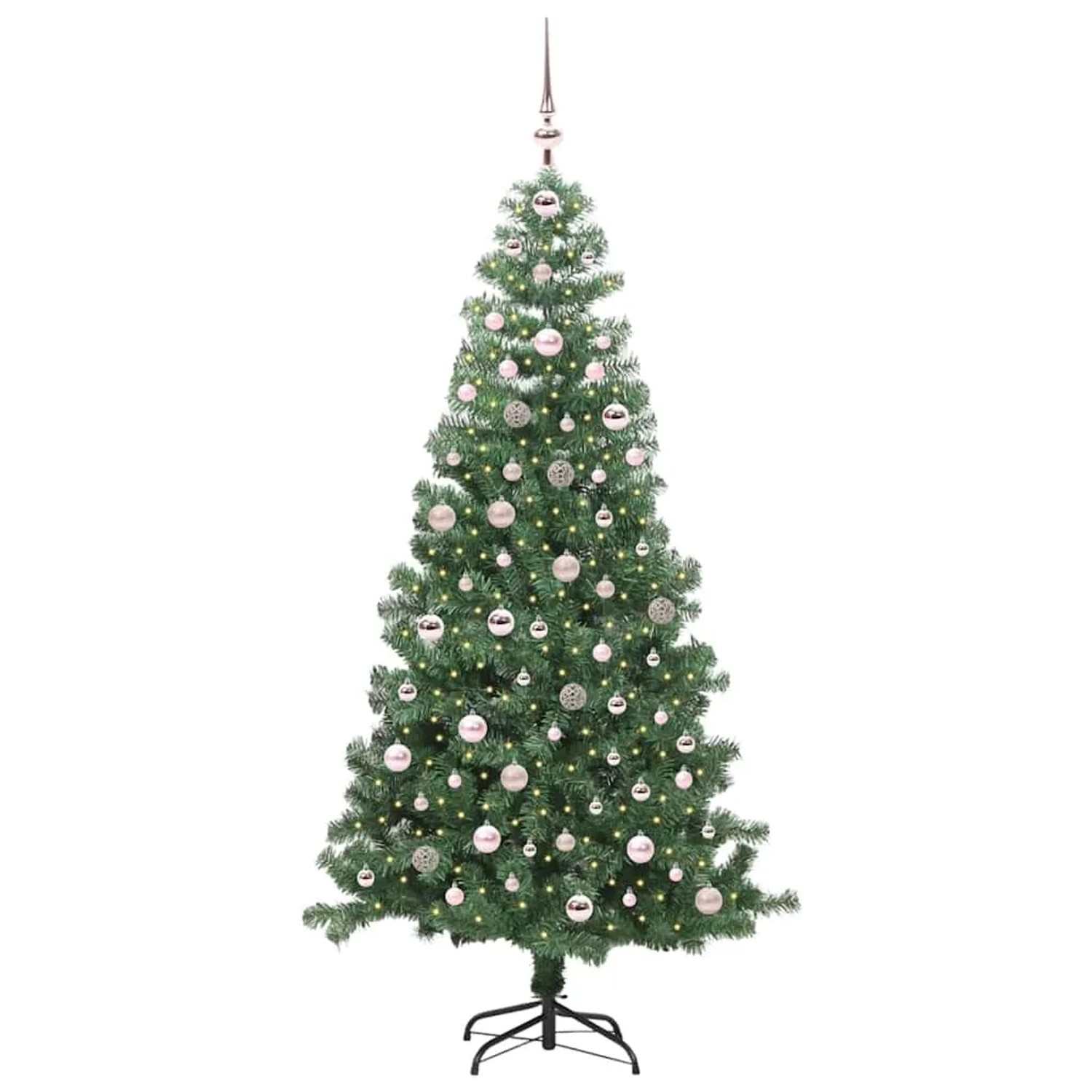 vidaXL Weihnachtsbaum mit 300 LEDs mit Ständer Grün 240 cm PVC 3396400