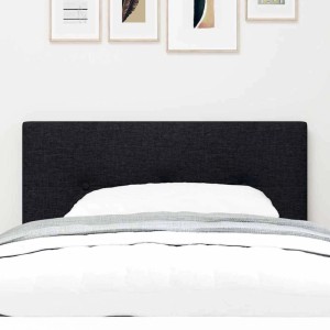 Schwarzes vidaXL LED Kopfteil, 90 cm, Polyester, mit LED-Lichtleisten für Betten.