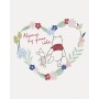 Buntes Winnie the Pooh Wandbild (40x50cm) mit Ferkel im Blumenherz: Always by Your Side.