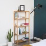 Songmics Badregal mit 5 Ebenen aus Bambus in Naturfarben, 60x26x130 cm.