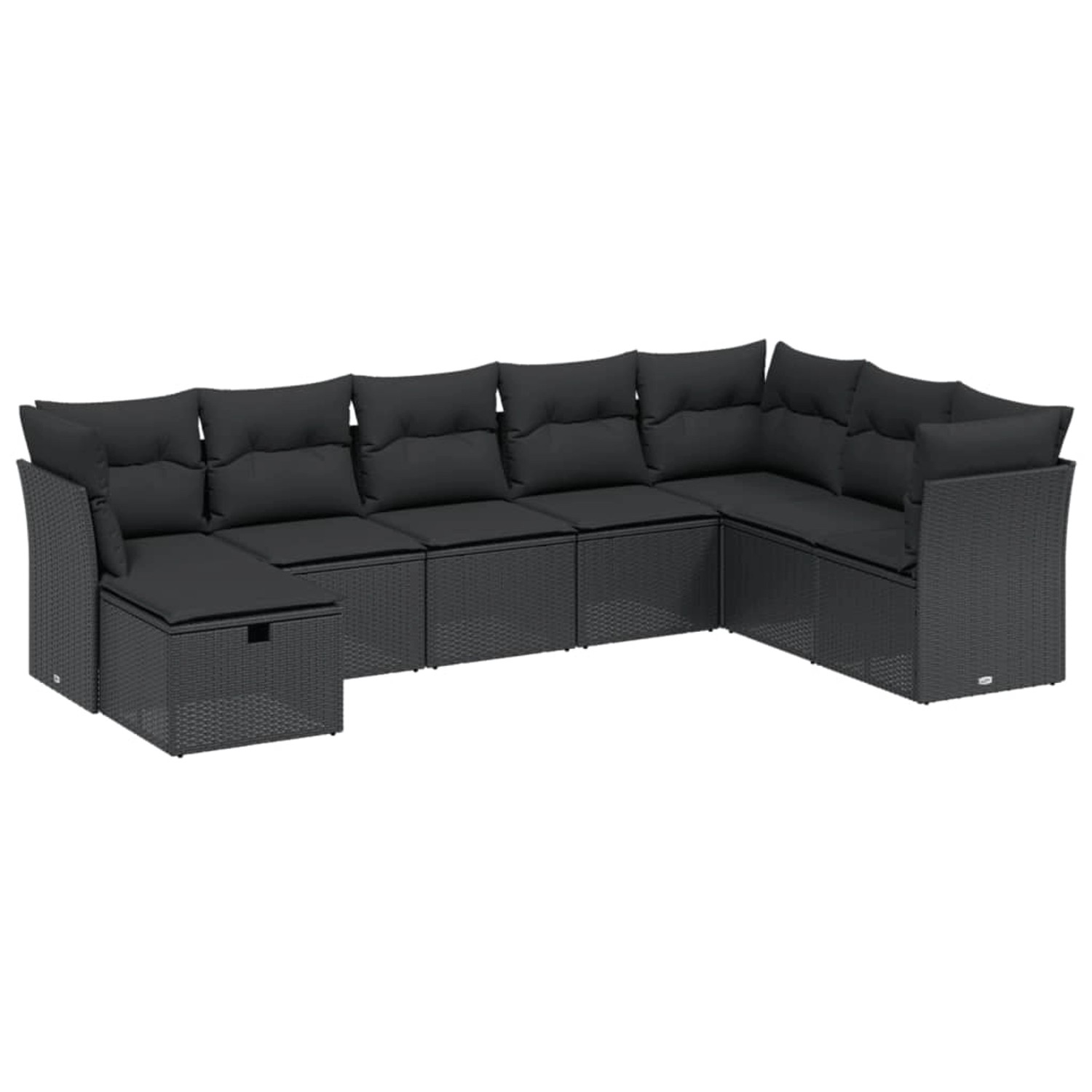 vidaXL 8-tlg Garten-Sofagarnitur mit Kissen Schwarz Poly Rattan Modell 129 günstig online kaufen