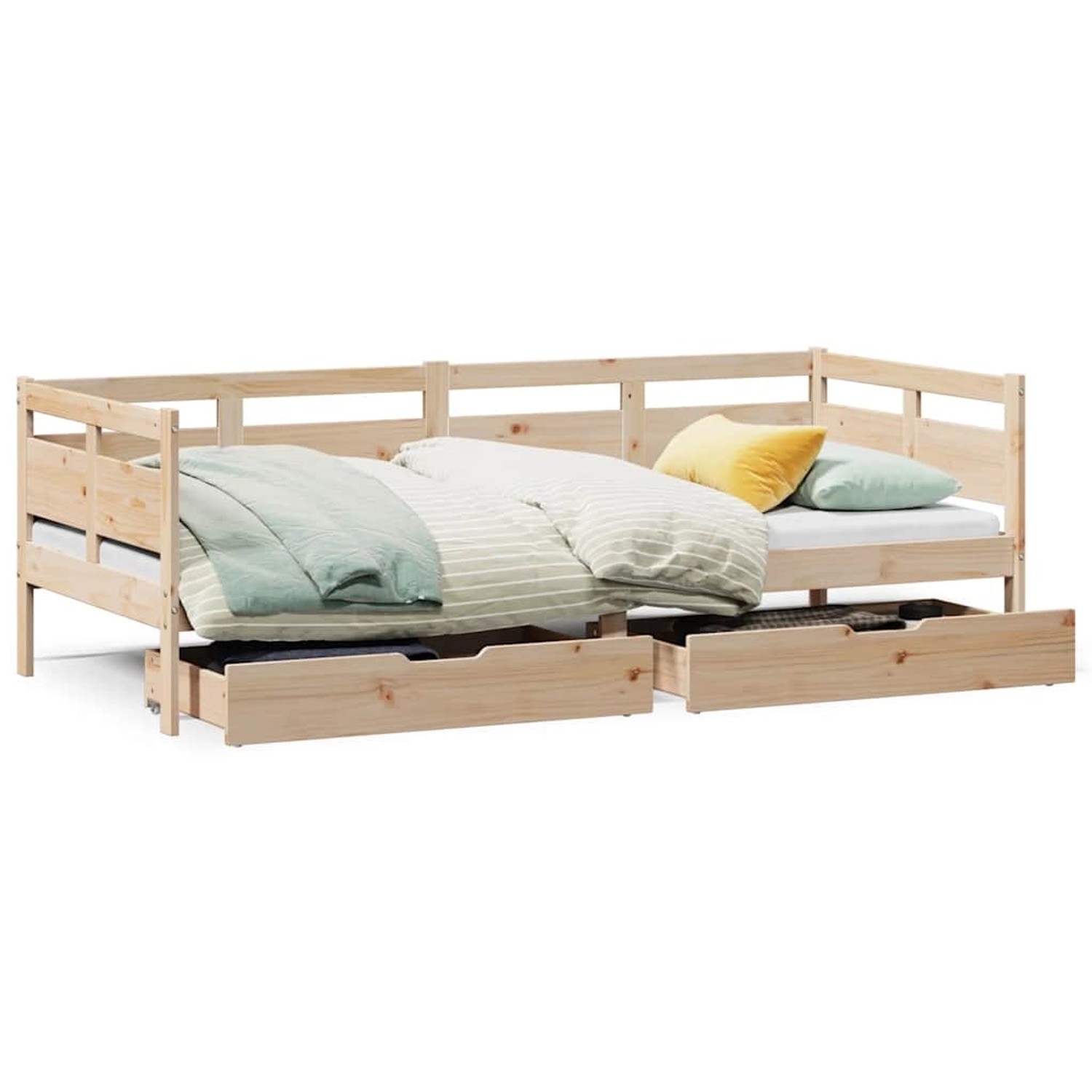 vidaXL Tagesbett mit Schubladen 90x190 cm Massivholz Kiefer 3302118 günstig online kaufen