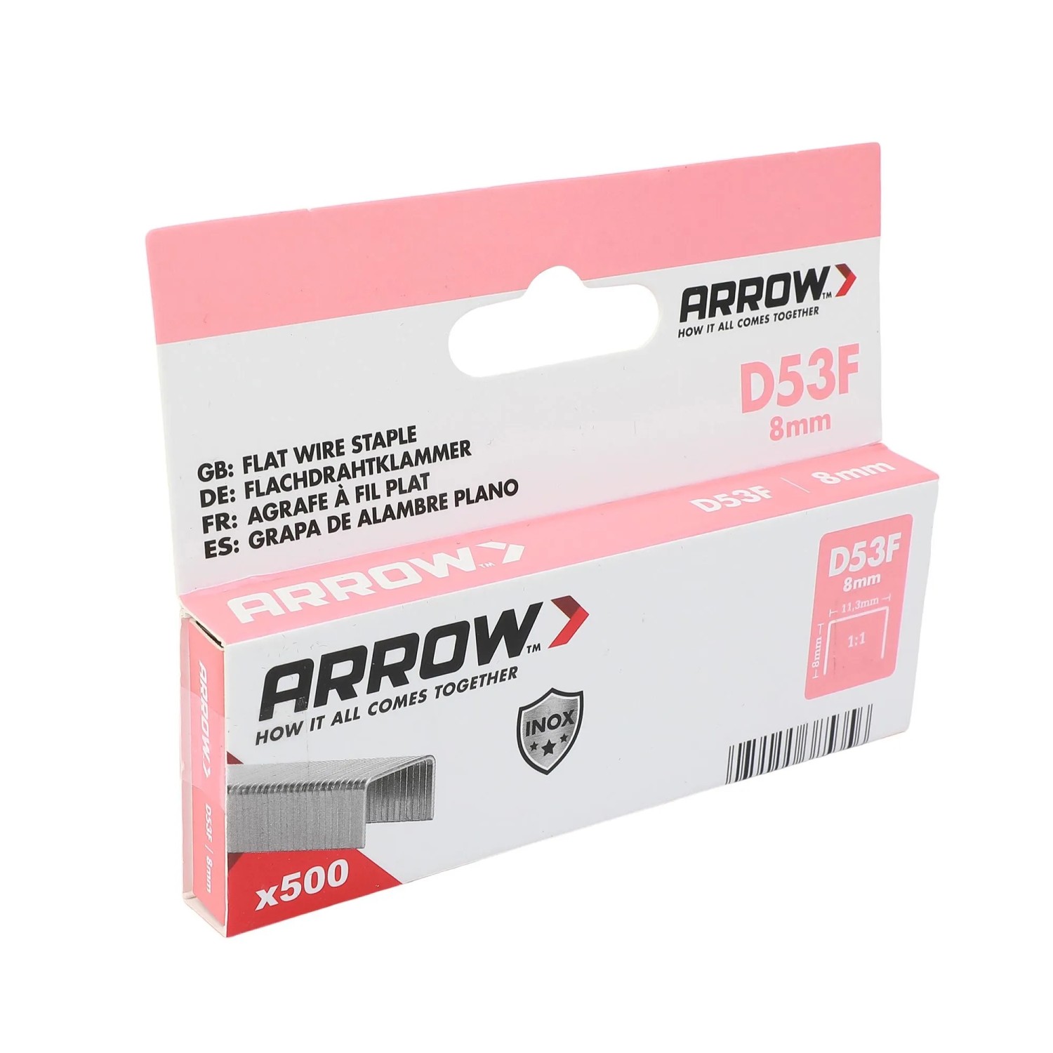 Arrow Klammer D53F V2A Länge 8 mm 500 Stück