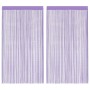 Zwei lila Fadenvorhänge (100x250 cm) aus Polyester für Fensterdekoration.