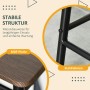 Detail des HOMCOM Bartisch Sets: MDF-Platte in Eiche-Optik und stabiler schwarzer Metallrahmen für Langlebigkeit.