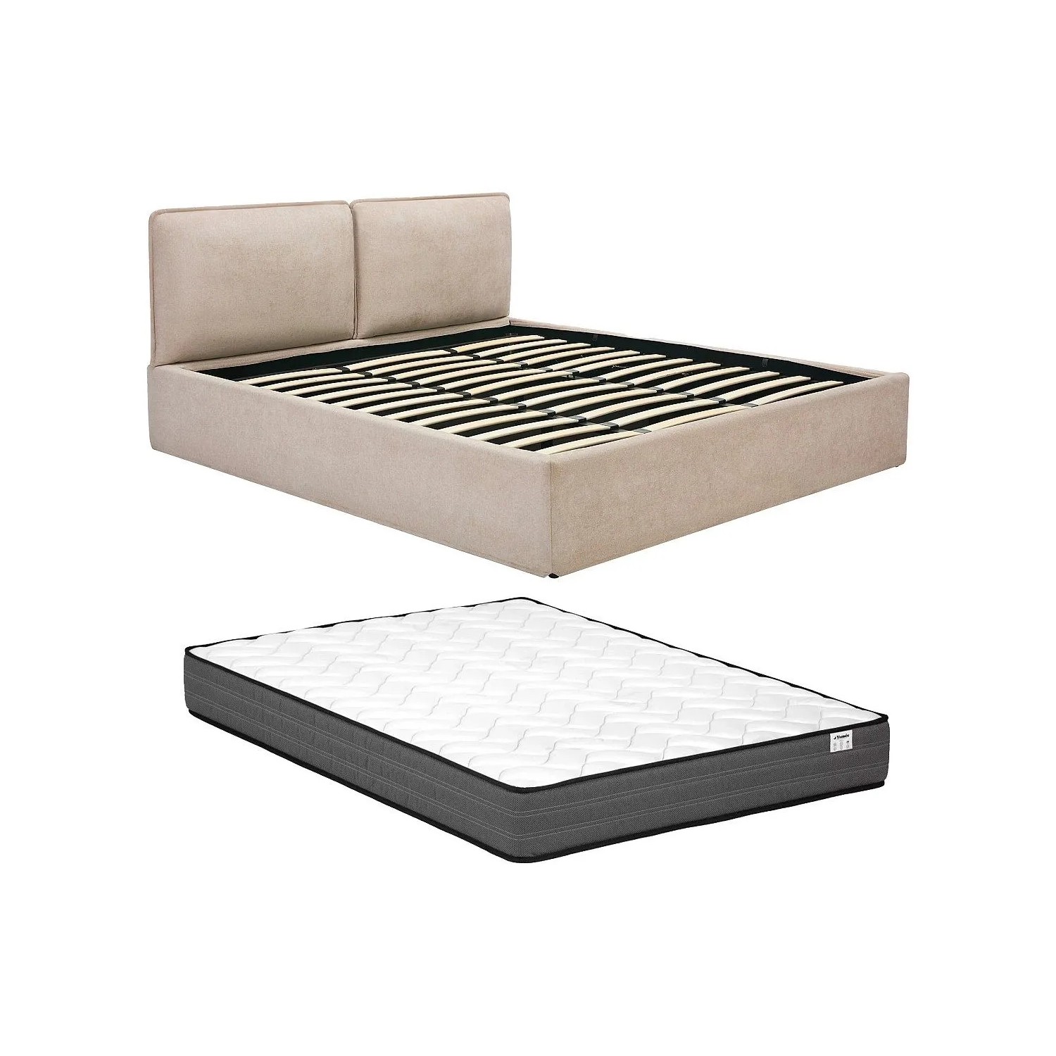 Vente-unique Bett Mit Bettkasten Tenese Beige 193 cm