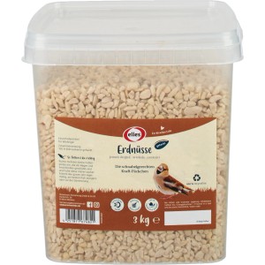 Elles Wildvogelfutter Erdnüsse gehackt im 3 kg Eimer. Ganzjahresfutter für Wildvögel.