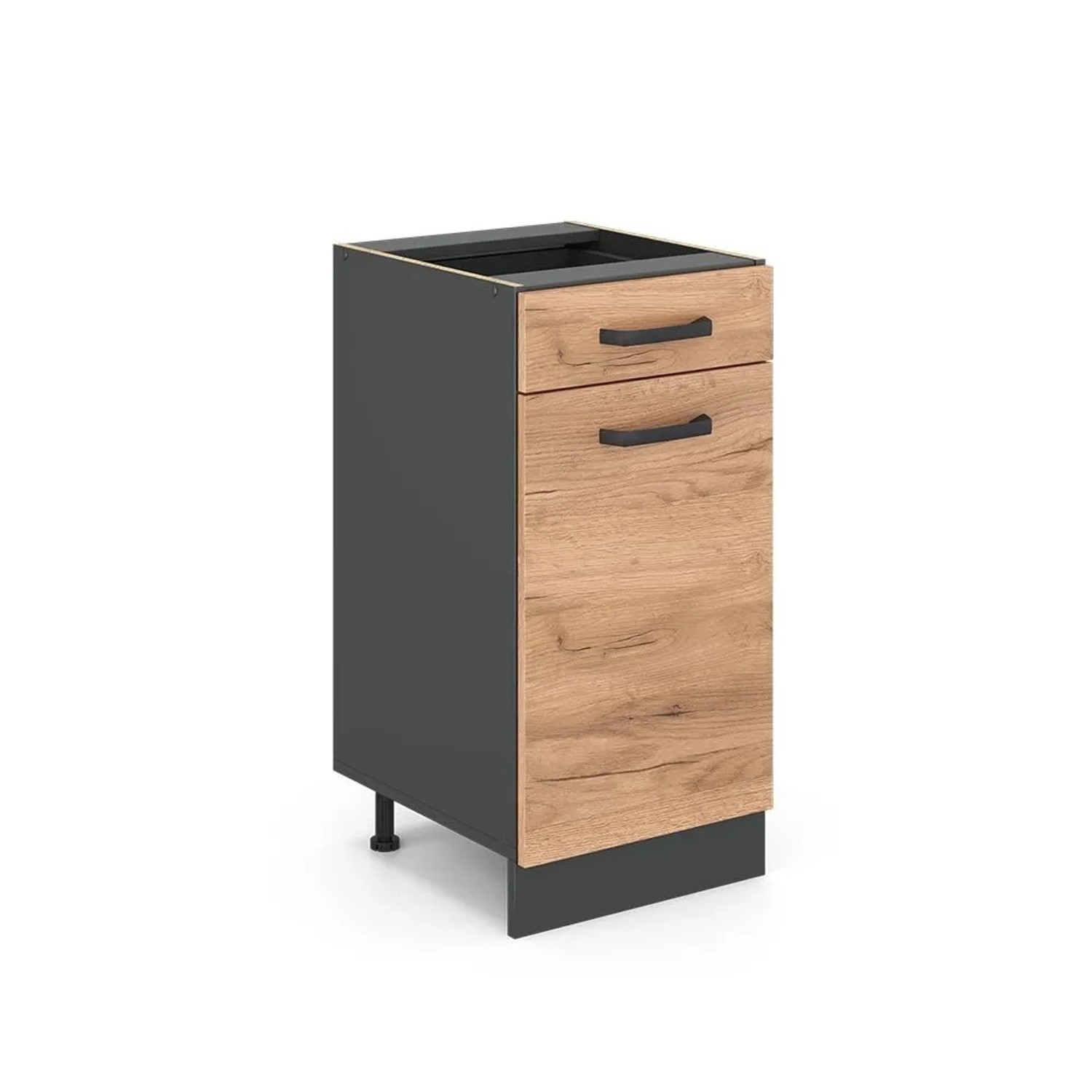 Vicco Küchenunterschrank R-Line Goldkraft Eiche Anthrazit 40 cm ohne Arbeitsplatte