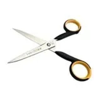 FINNY Tec X Aramid Schere, 15 cm, mit schwarzen und gelben Griffen.