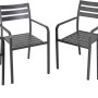 4er-Set anthrazitfarbene Gartenstühle Treviso von Garden Pleasure aus pulverbeschichtetem Aluminium.