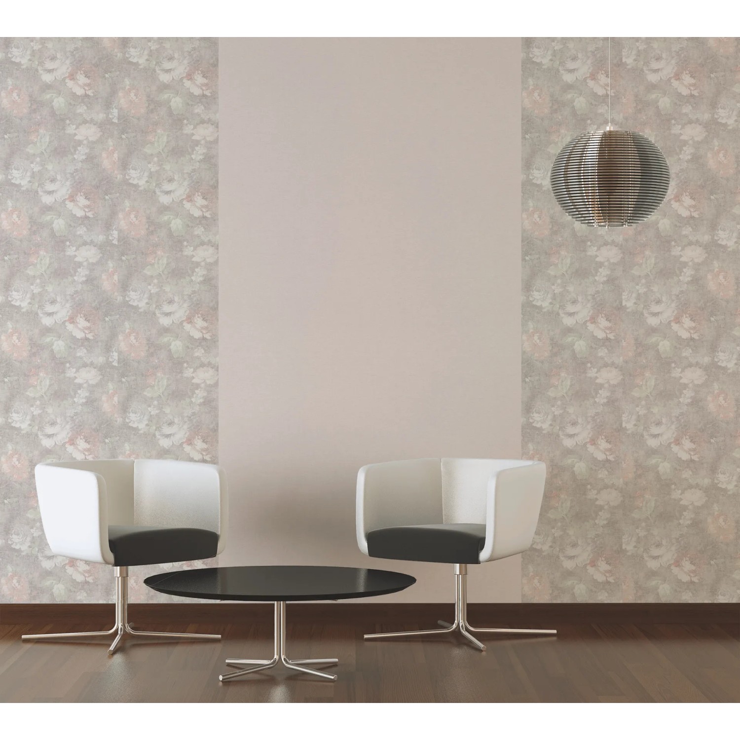 A.S. Création Vliestapete Secret Garden mit floralem Muster in Rosé, Braun und Grün im Wohnraum.