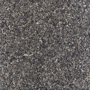 Terralith Marmor Steinteppich Grigio Due: gerundete, dunkelgraue Natursteine 4-6 mm für Außenbereiche.