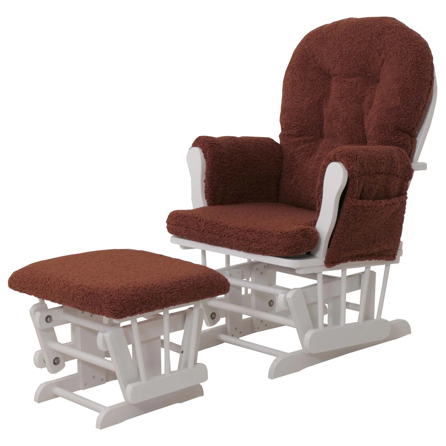 Mcw Relaxsessel C76 Stoff Bouclé Öko-Tex Rostbraun Gestell Weiß