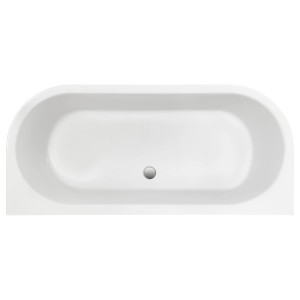 Ottofond Badewanne Modena XS, ovale Acryl Badewanne mit Ablaufgarnitur, Aufsicht.
