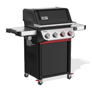 Weber Gasgrill EP-435 Spirit 2025 mit 4 Brennern, Seitenbrenner und digitalem Thermometer.