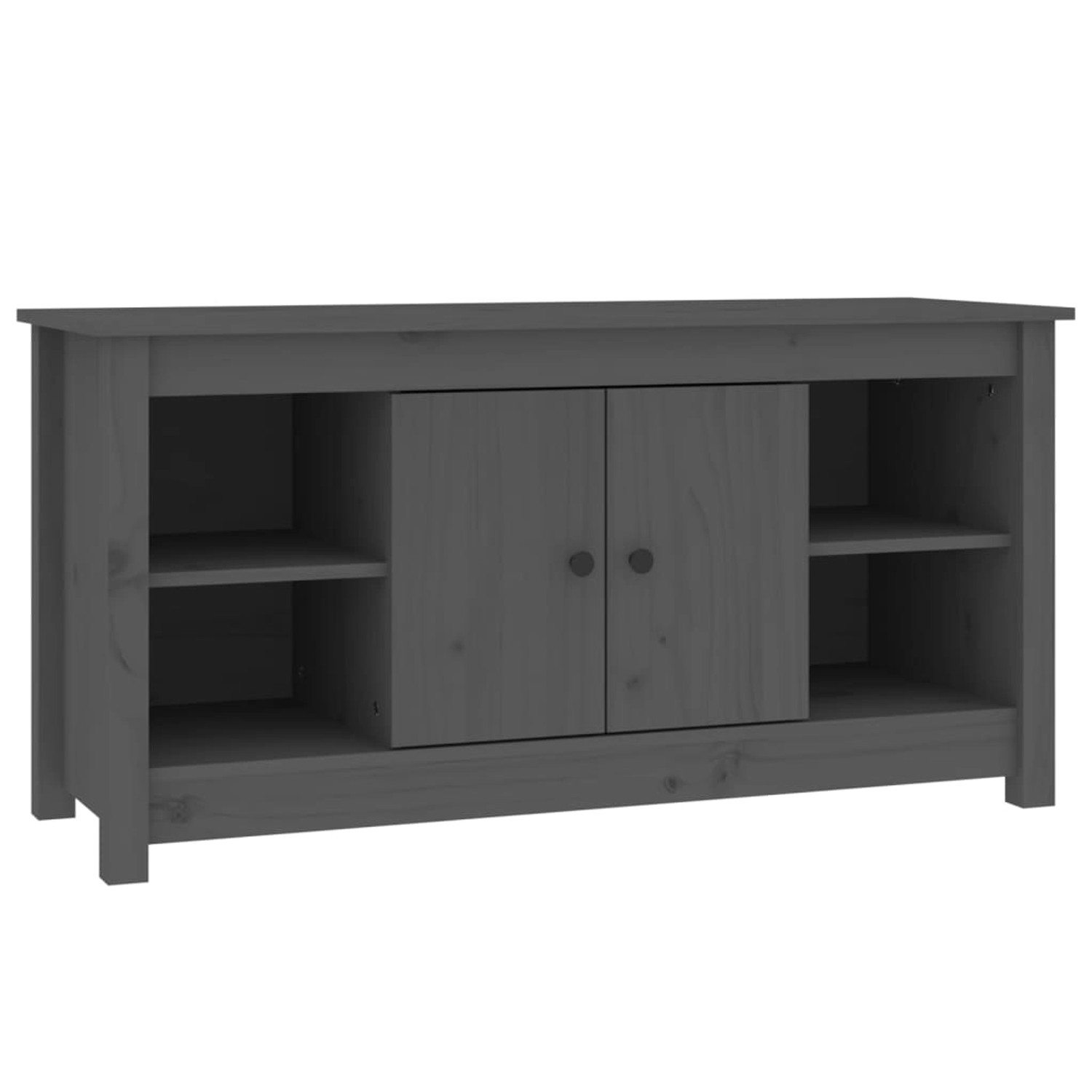 VidaXL TV-Schrank Grau 103x36,5x52 cm Massivholz Kiefür  Modell 1 günstig online kaufen