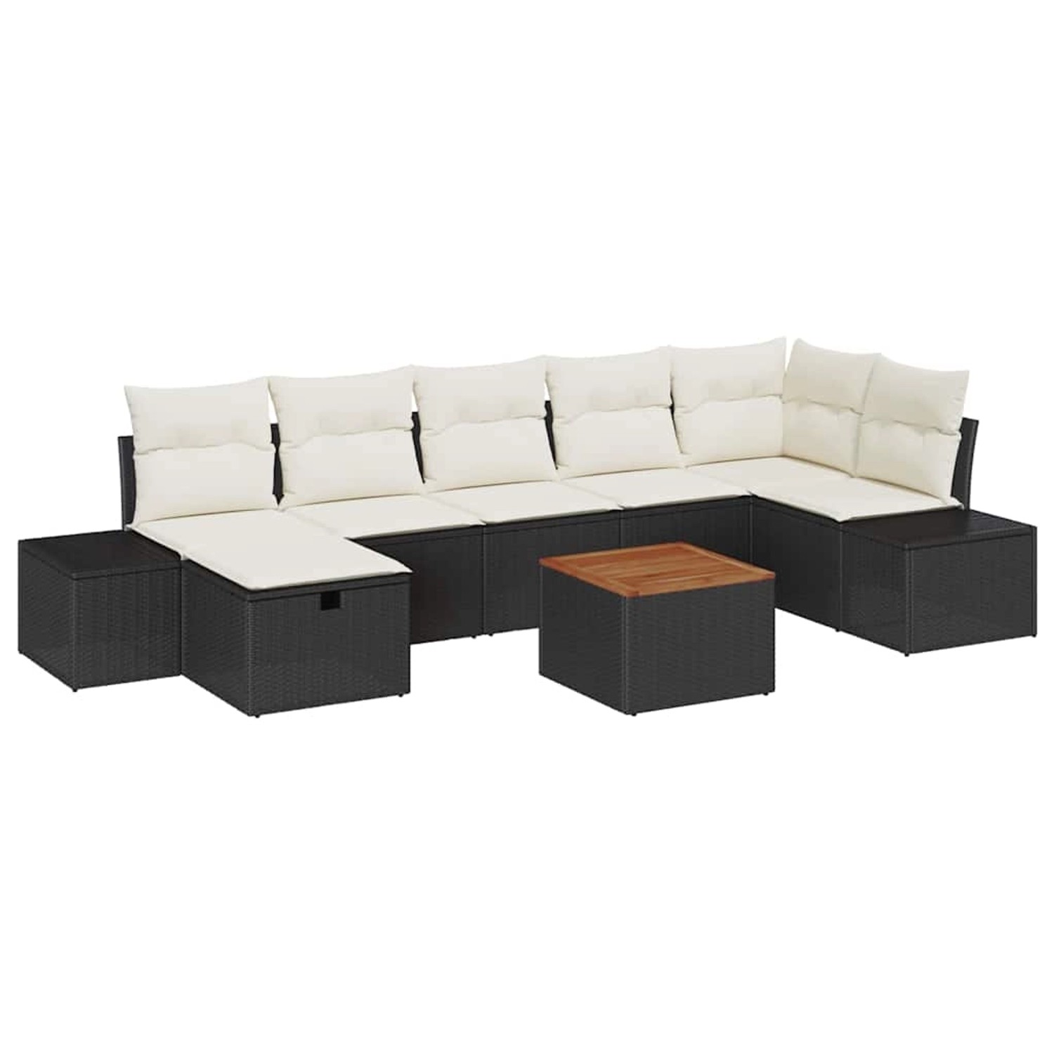 vidaXL Garten-Sofa-Set mit Kissen 8-Tlg Schwarz Poly Rattan 3360932 günstig online kaufen