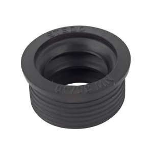 Schwarzer Kirchhoff Ablaufverbinder, Gummi, kurz, 40 mm x 30 mm für Siphonabgang.