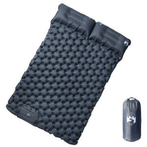 vidaXL Doppel-Isomatte mit Kissen Selbstaufblasend Grau 4007099
