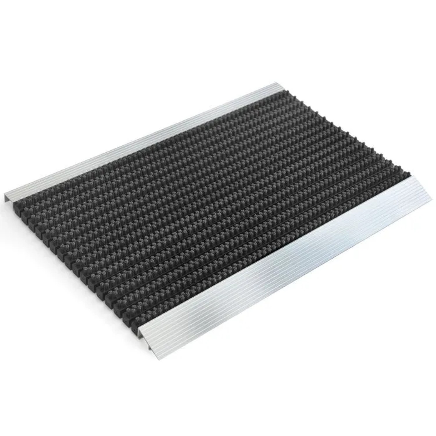 Schwarze Karat Fußmatte Profi Brush mit Alu-Rahmen, 40x60 cm, für Innen- und Außenbereiche.