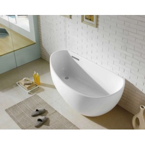 Freistehende, asymmetrische Badewanne Steinkamp Loft in Weiß, 170x85 cm.