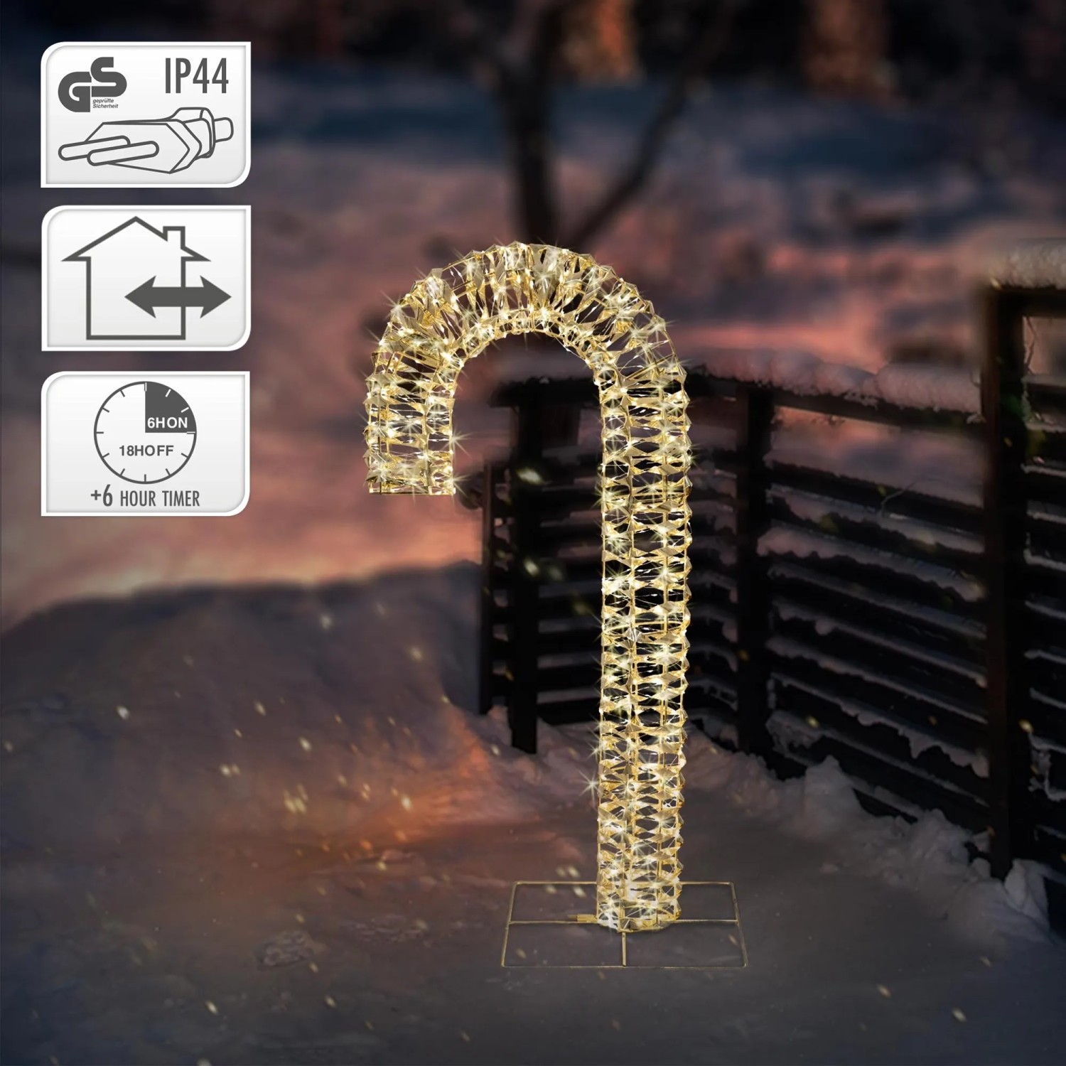 ECD Germany Zuckerstange beleuchtet 75 cm Gold Timer kaufen bei OBI