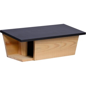 Dobar Nistkasten für Bachstelzen aus Kiefernholz mit schwarzem Dach.