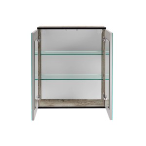 Offener Fackelmann Spiegelschrank TE-A in Nature Oak mit Glasböden.