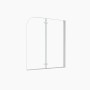 Duschparadies Badewannenaufsatz Badewannenfaltwand 90x140cm Duschabtrennung Duschwand 6mm Nano Glas Dusche