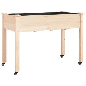 vidaXL Pflanzkübel mit Einsatz und Rollen 118x59x80cm Massivholz Tanne 3157826