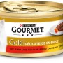 Gourmet Gold Katzen-Nassfutter Rind/Huhn mit Tomatensauce, 85g Dose.