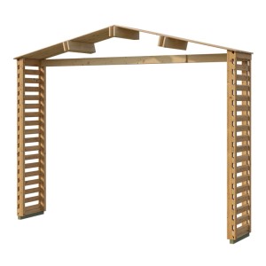 Weka Vordach Killarney Rhombus, 300x50 cm, Eiche hell lasiert, für Holz-Gartenhäuser.