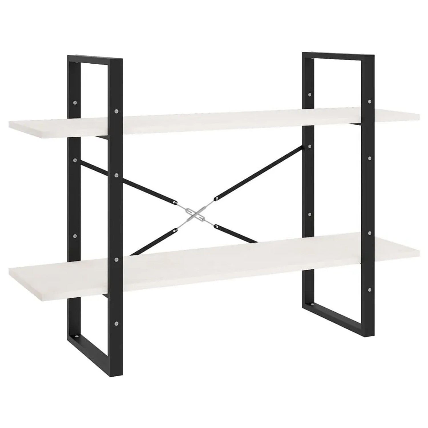 vidaXL Bücherregal 2 Böden Weiß 100x30x70 cm Massivholz Kiefer 806473 günstig online kaufen