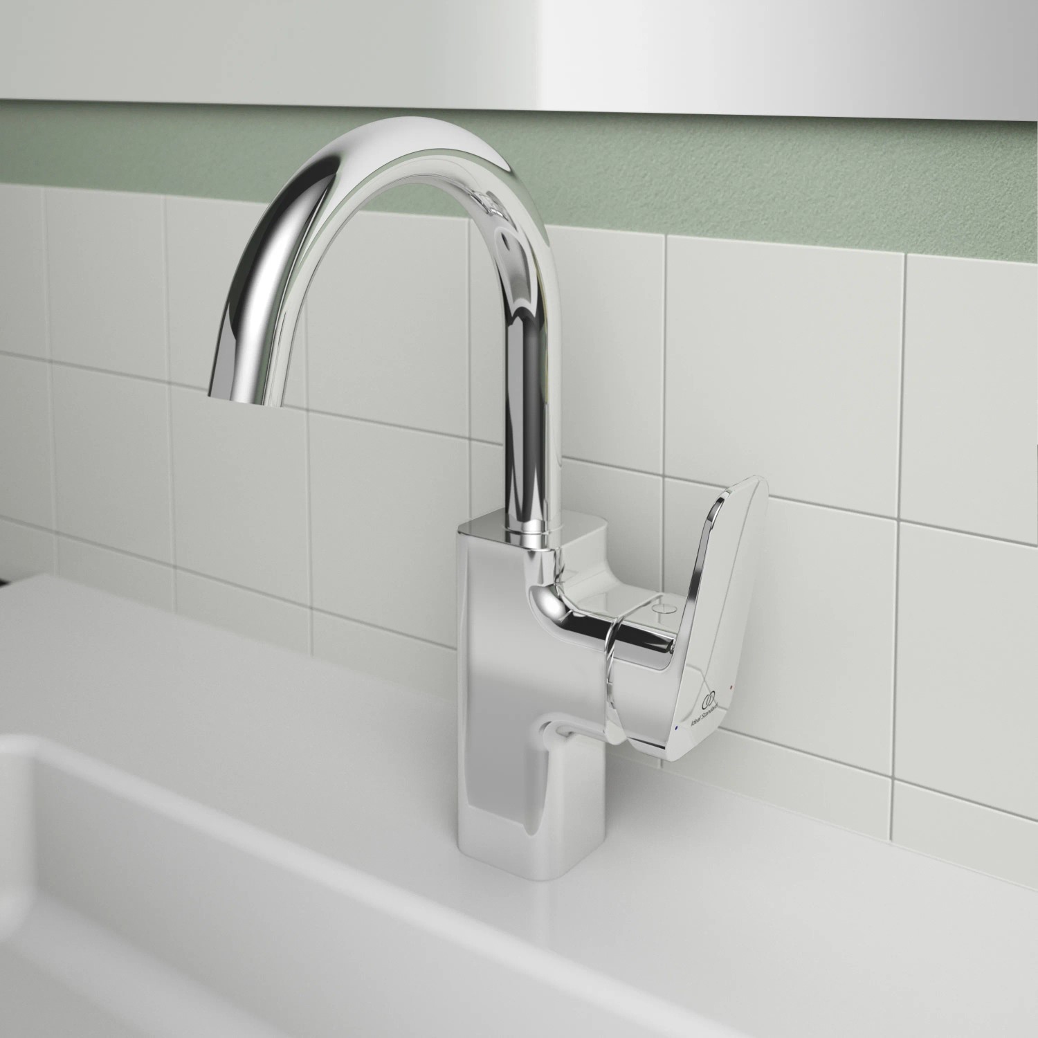 Ideal Standard Ceraplan Waschtischarmatur Chrom H200 mit hohem Auslauf.