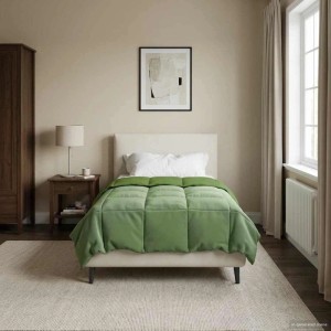 vidaXL Sommerdecke Gepolstert Grün 140 x 200 cm Mikrofaser 42025954