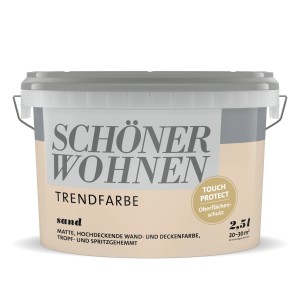 Eimer Schöner Wohnen Trendfarbe Sand matt, 2,5 l, für bunte Wandfarben.