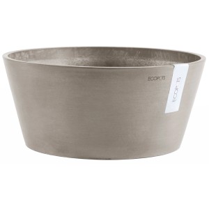 Ecopots Pflanzschale Frankfurt, braungrau, 40 cm. Runde Form, robustes Material für Innen- und Außenbereich.
