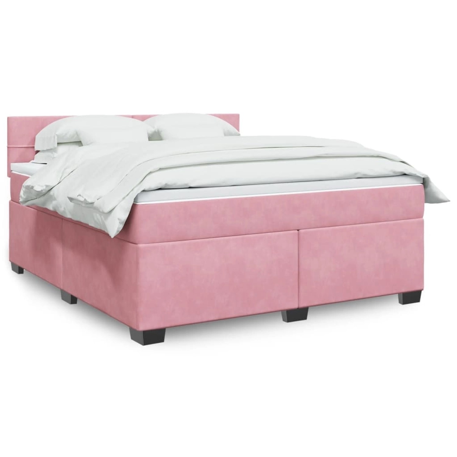 vidaXL Boxspringbett mit Matratze Rosa 180x200 cm Samt 3288683 günstig online kaufen
